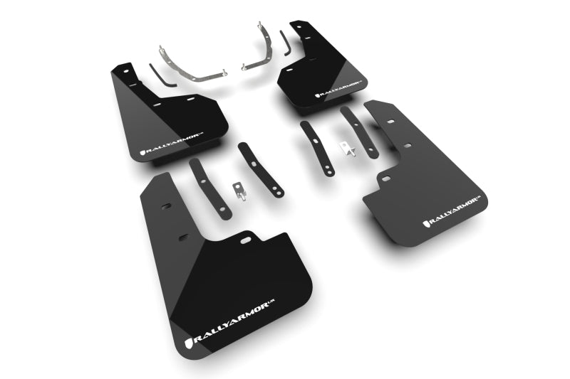 Rally Armor 2025+ Hyundai Tucson (Excl. ICE & XRT) Black UR Mud Flap w/ White Logo-thumbmail-1