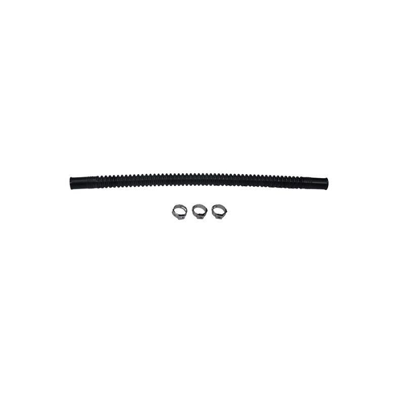 Deatschwerks Convoluted Tubing 250mm Length x 8mm ID Side 1 x 8mm ID Side 2 - Black-thumbmail-1