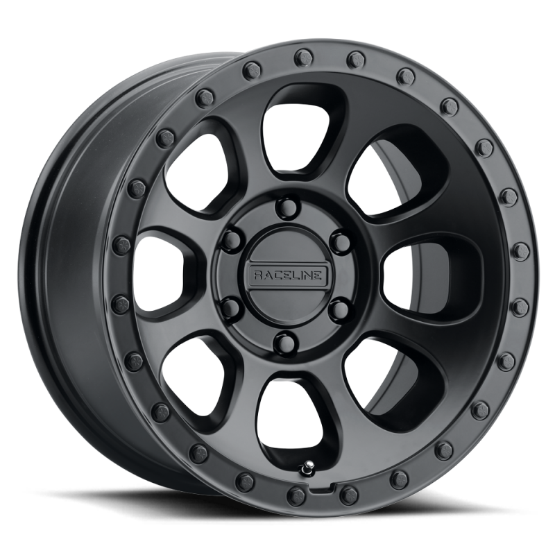 Raceline 961B Bolt 17x9in / 5x127 BP / -12mm Offset / 78.1mm Bore - Satin Black-thumbmail-1