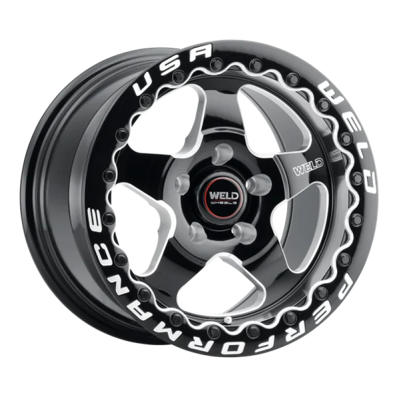 Weld S904 15x10 Ventura Beadlock 5x120 ET45 BS7.25 Gloss BLK MIL DIA 78.1-thumbmail-1