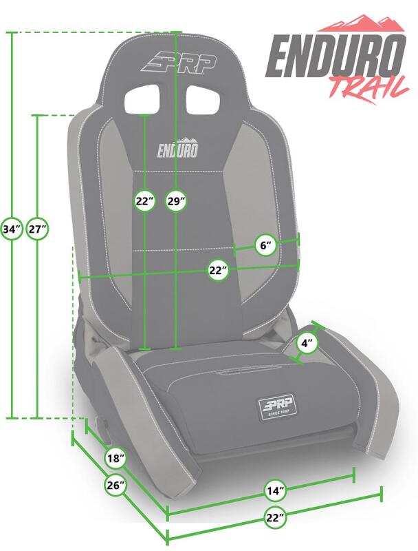 PRP EnduroTrail Reclining Suspension Seat - Black Suede - Passenger-thumbmail-4