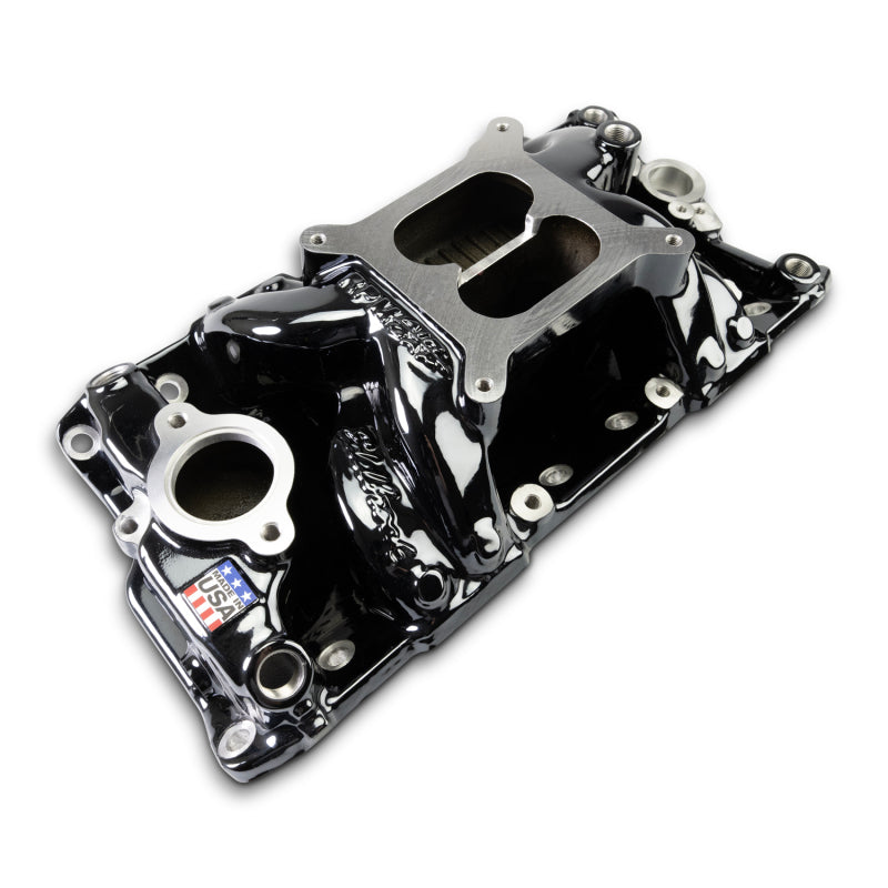 Edelbrock Chevy Small Block Performer RPM AIR-Gap Intake Manifold Black Plasma Finish-thumbmail-8