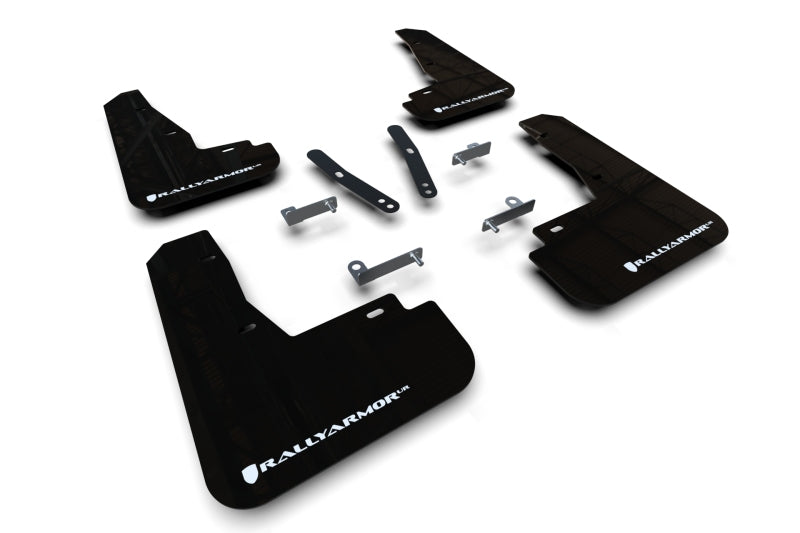 Rally Armor 22-23 Kia EV6 Black UR Mud Flap White Logo-thumbmail-3