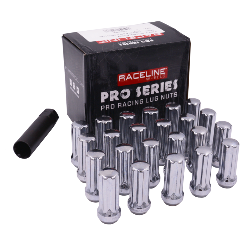 Raceline Jeep 1/2in XL Spline Chrome Lug Nuts (Set of 23)-thumbmail-1