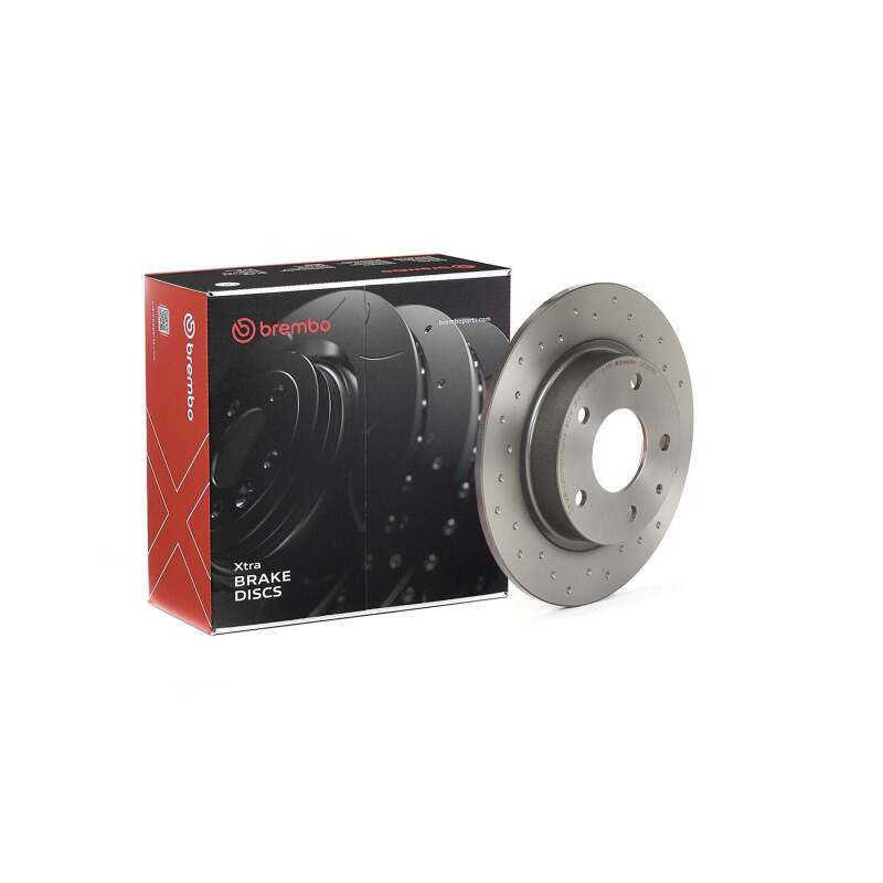 Brembo OE 14-23 Mazda 3 XTRA Drilled Rear Disc Brake Rotor-thumbmail-3