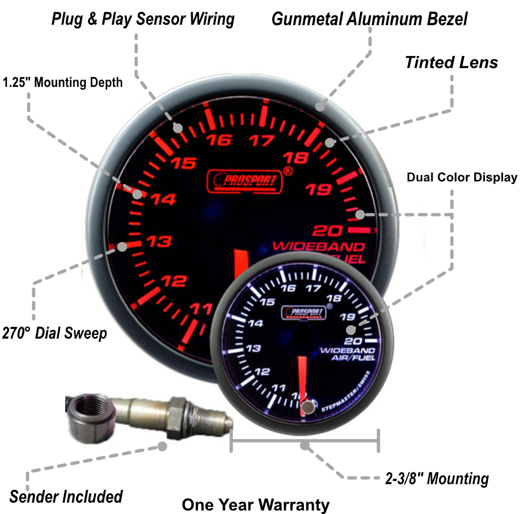 2-3/8" Wideband PremiumAir Fuel Ratio kit-Amber/White-thumbmail-2