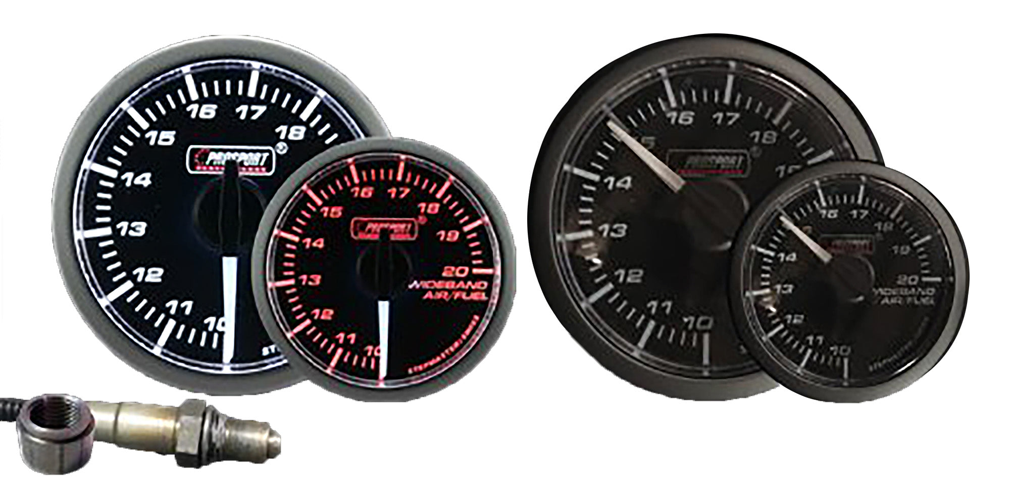 2-1/16" Wideband Premium White Pointer Clear Lens Air Fuel Ratio kit-Amber/White-thumbmail-1