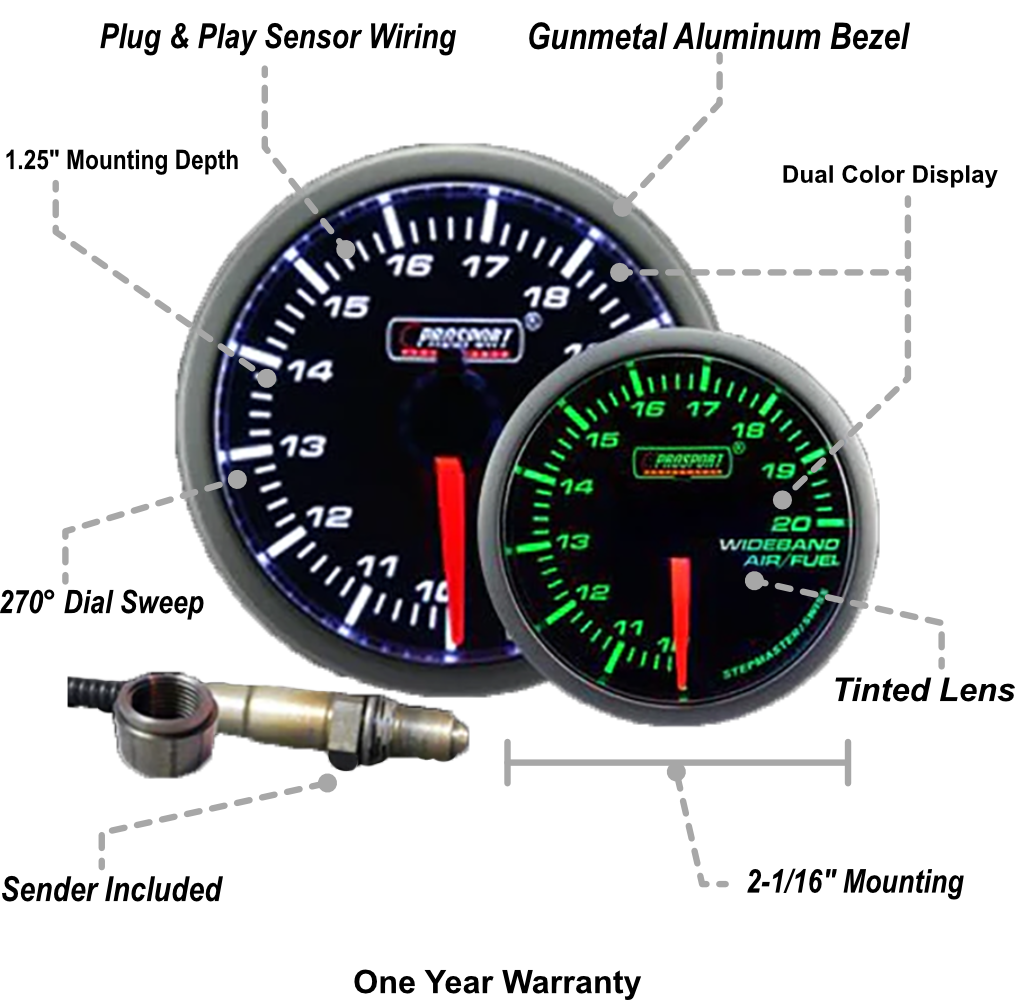 2-1/16" Green/White Premium Wideband Air Fuel Ratio kit-thumbmail-2
