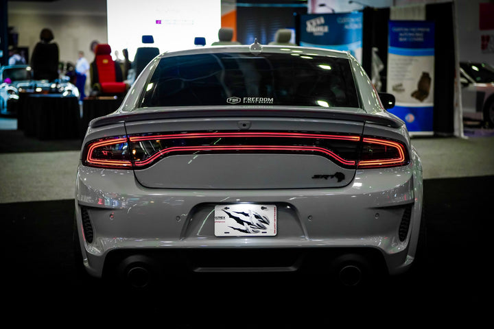 AlphaRex 642032 NOVA-Series chrome LED tail lights rear view for 2015-2023 Dodge Charger
