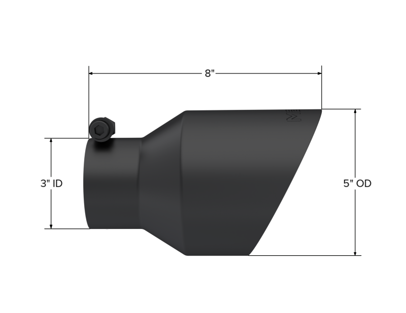 MBRP Universal 3in Hex Tip 5in Inlet 8in Length Dual Wall Exhaust Tip - Black Coated-thumbmail-2