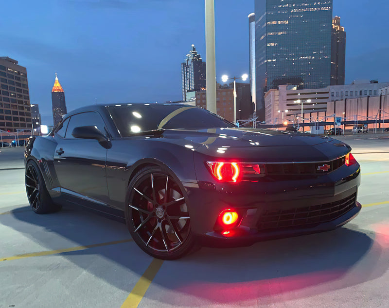 Oracle 14-15 Chevrolet Camaro Non-RS LED Round Style Headlight Halo Kit - Green-thumbmail-3