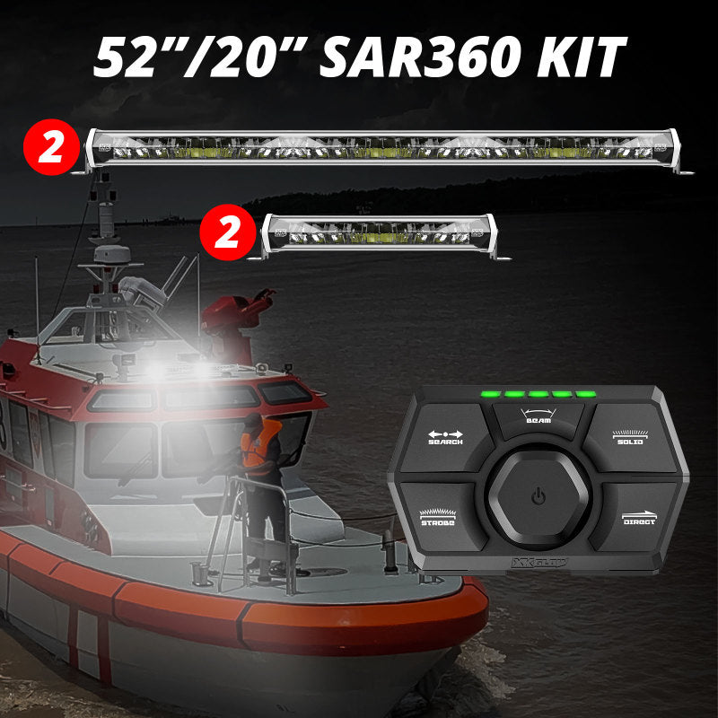 XK Glow SAR360 Light Bar Kit Emergency Search and Rescue Light System White (2)52In (2)20In-thumbmail-2