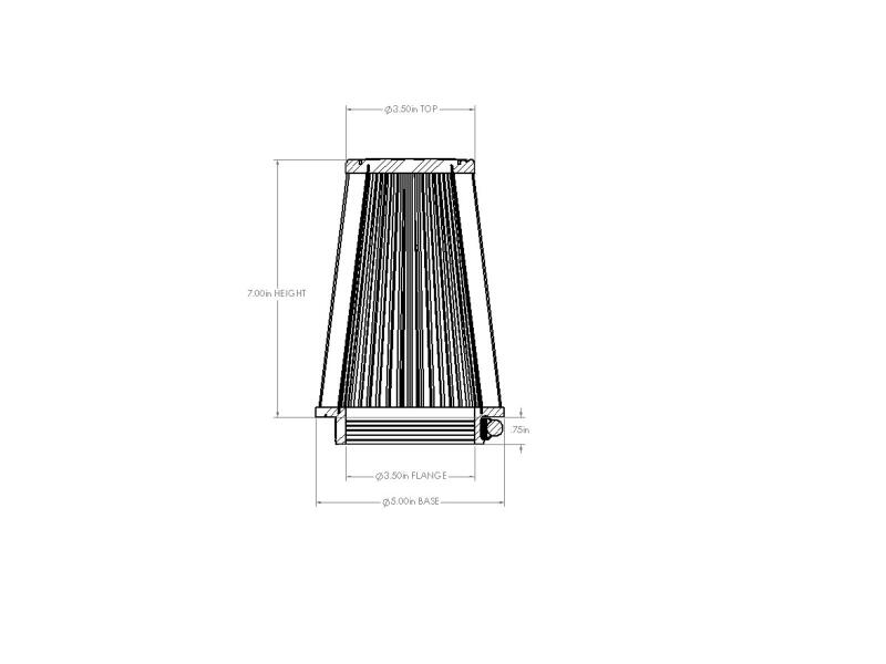 aFe POWER Universal Clamp-On Air Filter w/ D2 Dura-Dry Media - 3-1/2in F x 5in B x 3-1/2in T x 7in H-thumbmail-7