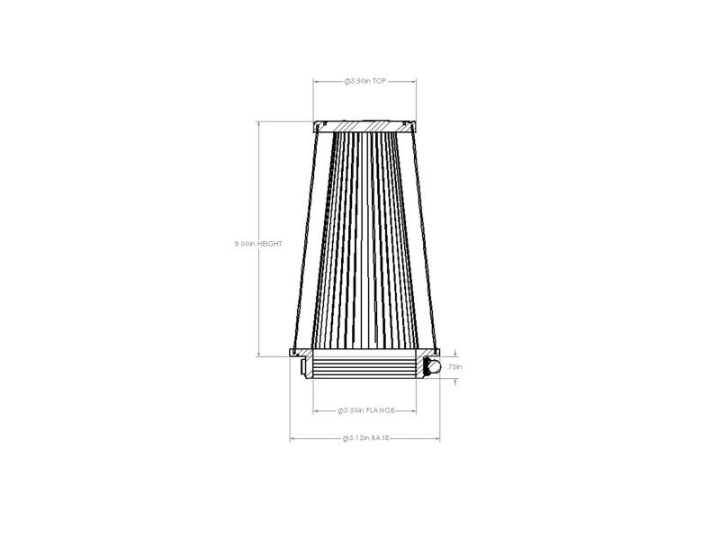 aFe POWER Universal Clamp-On Air Filter w/ D2 Dura-Dry Media - 3-1/2in F x 5in B x 3-1/2in T x 8in H-thumbmail-6