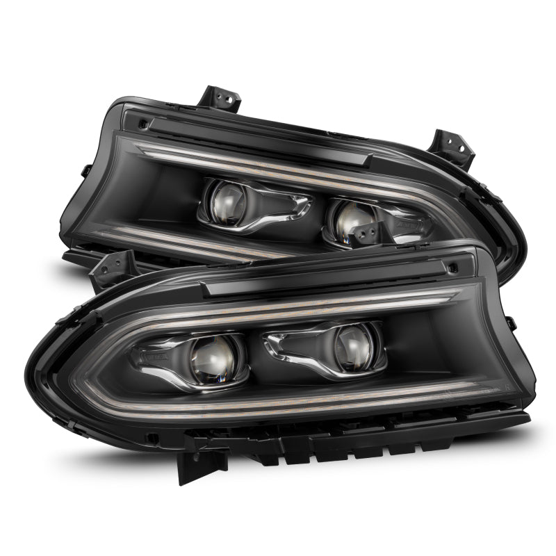 AlphaRex 15-23 Dodge Charger LUXX-Series LED Proj Headlights Black w/Activtn Lgt & Seq.Sig / SB DRL-thumbmail-1