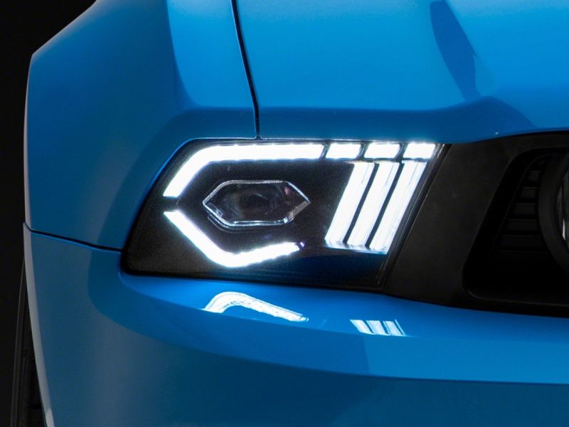 Raxiom 10-12 Ford Mustang w/ Factory Halogen LED Projector Headlights- Blk Housing (Clear Lens)-thumbmail-10