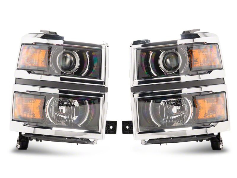 Raxiom 14-15 Chevrolet Silverado 1500 OE Projector Headlights/Chrome Trim- Black- Clear Lens-thumbmail-9