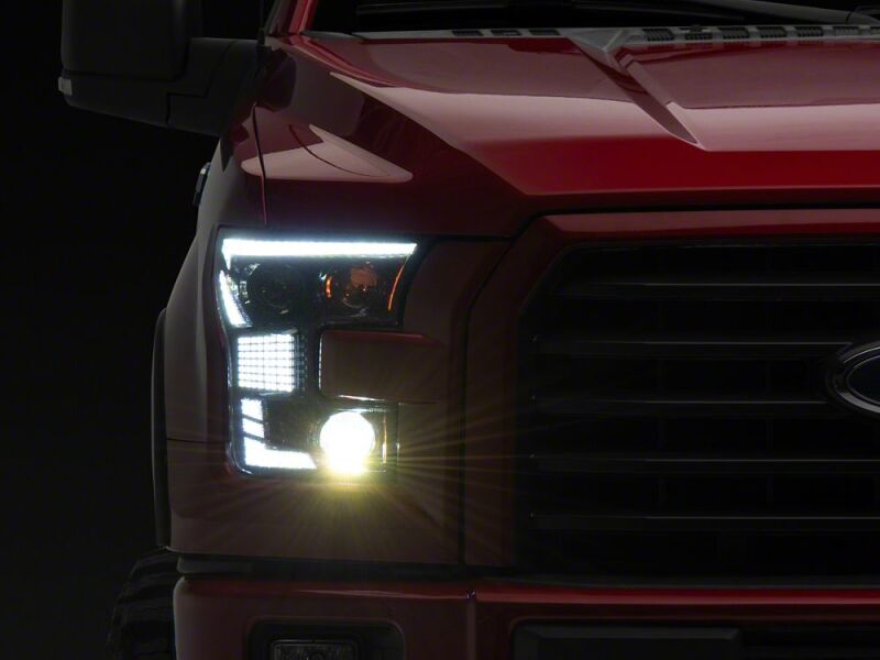 Raxiom 15-17 Ford F-150 XR Series LED Projector Headlights with DRL- Black Housing- Clear Lens-thumbmail-1
