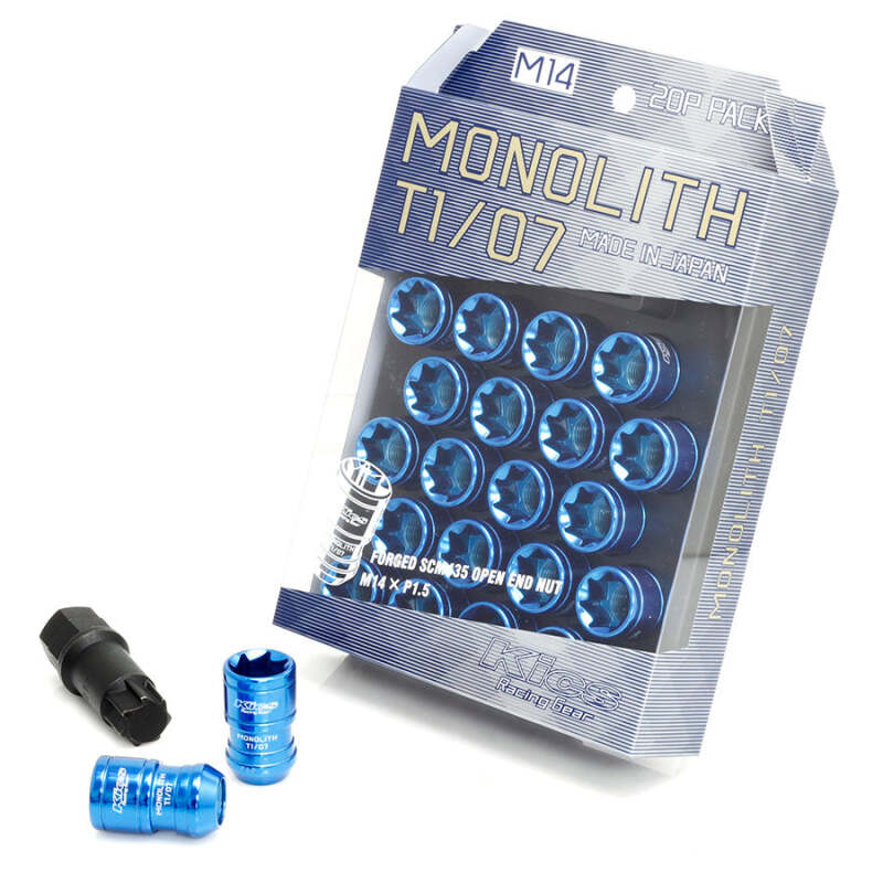 Project Kics 12x1.50 Monolith T1/06 Lug Nut Set - Blue (20 Pcs)-thumbmail-1