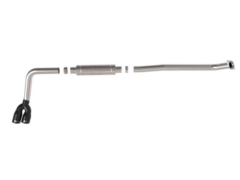 aFe Rebel Series 3in 304 Stainless Middle-Side Exit Exhaust Black Tips Toyota Hilux 15-26 L4-2.4/2.8-thumbmail-4