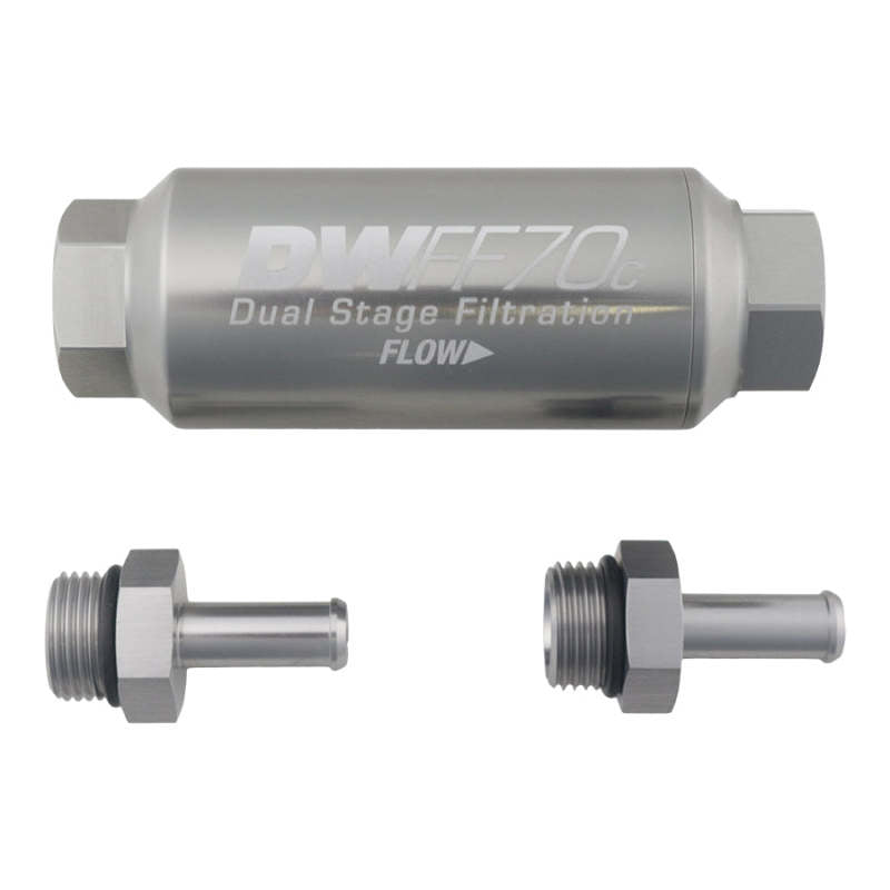 DeatschWerks 3/8in 10 Micron 70mm Compact In-Line Fuel Filter Kit-thumbmail-1