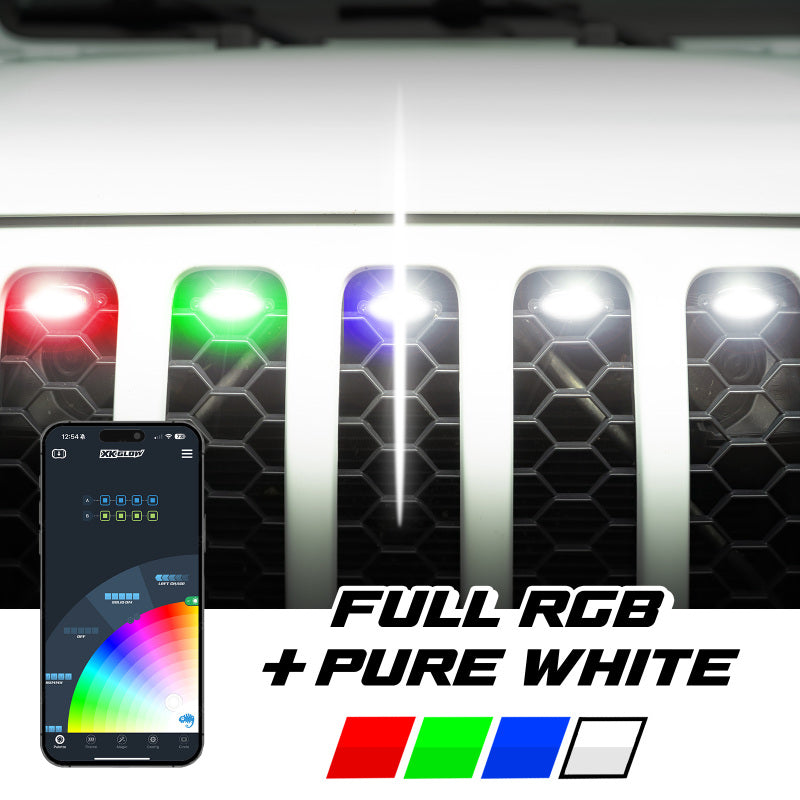 XK Glow XKmax Pre-Runner Style RGBW LED Grill Pods - 7pc-thumbmail-2
