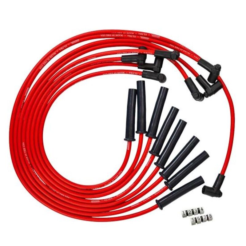 Moroso GM BBC 366-454 HEI-Style w/Coil In Cap Ultra 350 8mm Multi-Angle Spark Plug Wire Set - Red-thumbmail-1