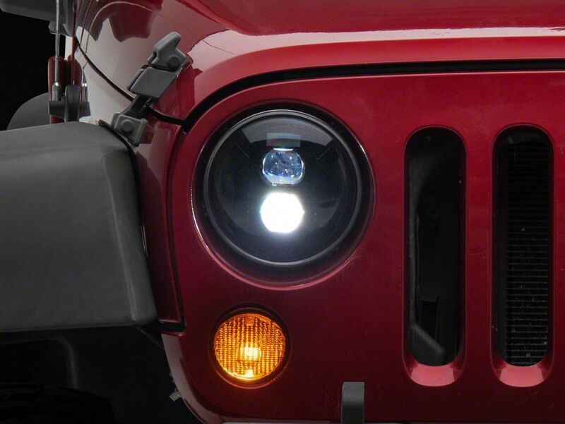 Raxiom 07-18 Jeep Wrangler JK Axial Series DB2 LED Headlights- Black Housing- Clear Lens-thumbmail-1
