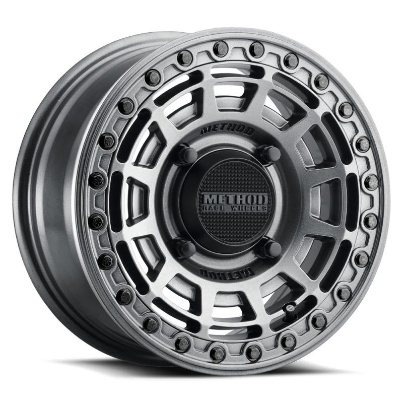 Method MR415 Beadlock 15x10 / 6+4/25mm Offset / 5x4.5 / 76 CB Graphite Wheel - Gloss Graphite Ring-thumbmail-1