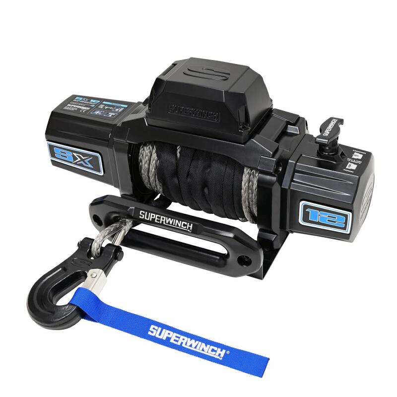Superwinch 12000 LBS 12V DC 3/8in x 80ft Synthetic Rope SX12SR Winch - Semi Gloss Black-thumbmail-6