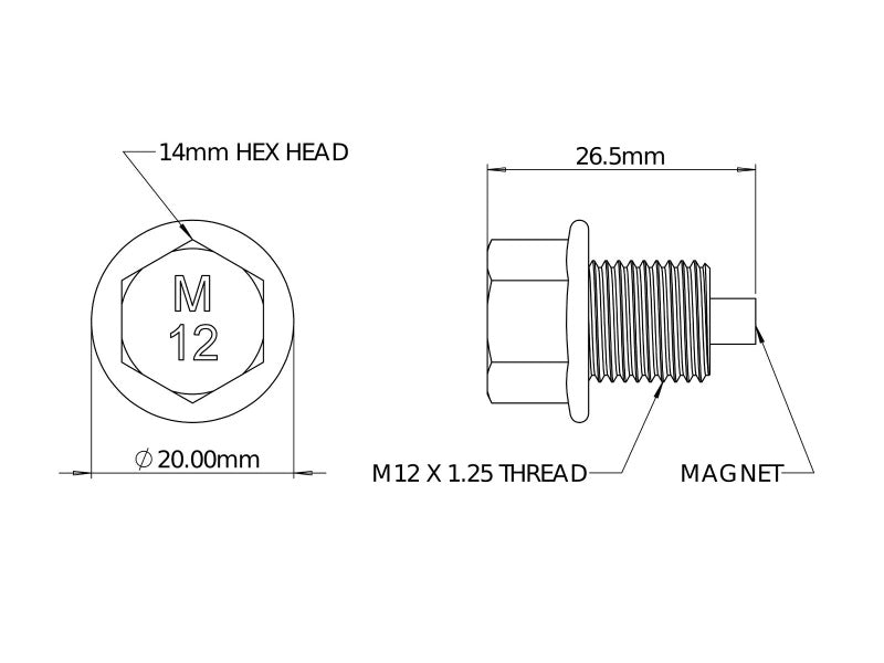 aFe POWER Magnetic Drain Plug M12 x 1.25 - Universal-thumbmail-3
