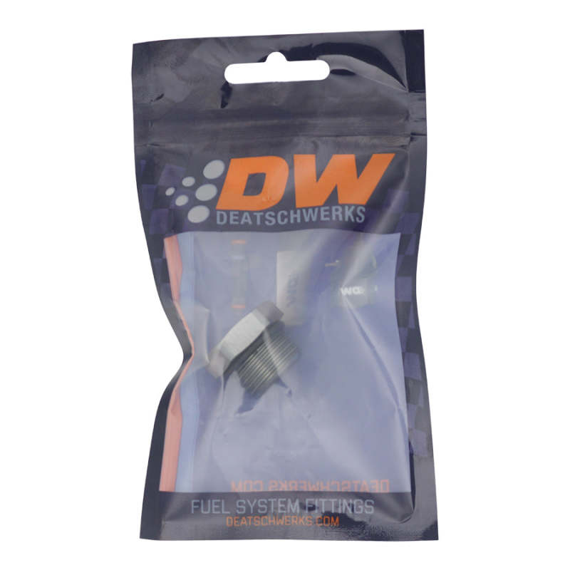 DeatschWerks 10AN ORB Male Plug Fitting with 1/8in NPT Gauge Port - Anodized DW Titanium-thumbmail-2