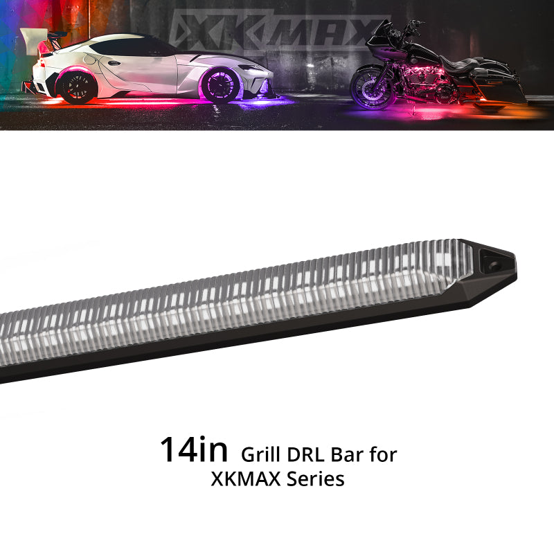 XK Glow 14in XKmax DRL Truck Grill Flexible Light App Cntl Bar 2pc-thumbmail-2