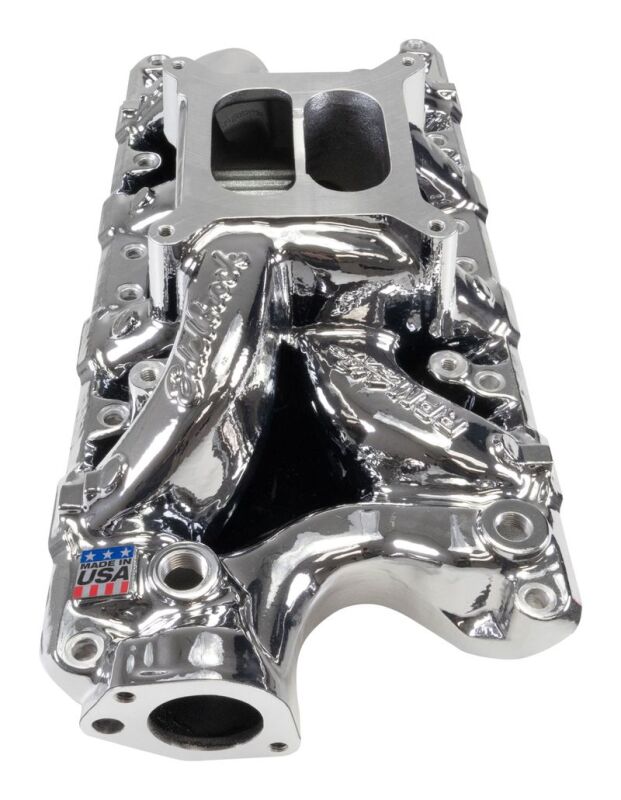 Edelbrock Ford Small-Block 289-302-347 RPM Air-Gap Intake Manifold - Chrome Plasma Finish-thumbmail-1