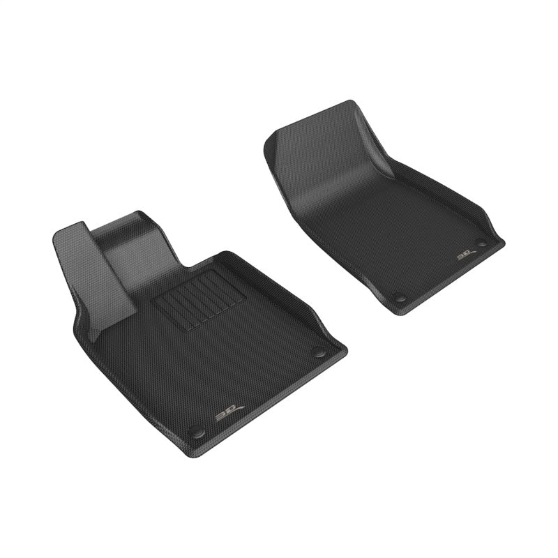 3D MAXpider 20-23 Porsche Taycan (9J1) Kagu Front Floor Mat - Black-thumbmail-1