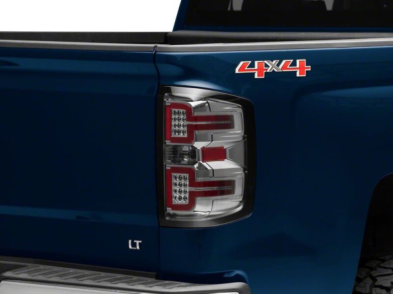 Raxiom 14-18 Chevrolet Silverado 1500 LED TailLights/SeqTurn Signals- Chrome- Smoked Lens-thumbmail-1
