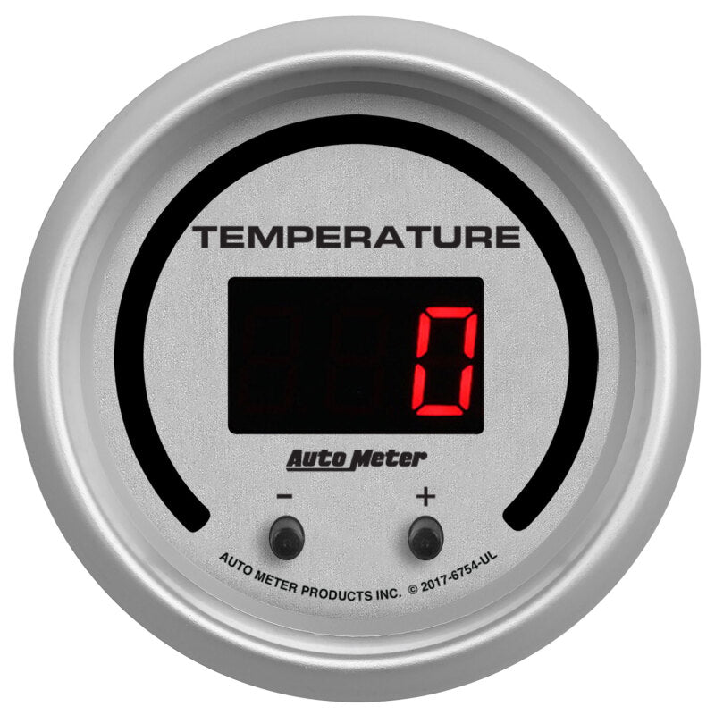 Autometer 52.4mm Silver Switchable 60-340 Degrees F/40-170 Degrees C Ultra-Lite Elite Digital Gauge-thumbmail-1