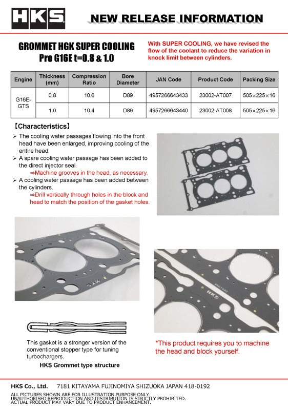 HKS Grommet Head Gasket Super Cooling ProG16E T 0.8-thumbmail-3
