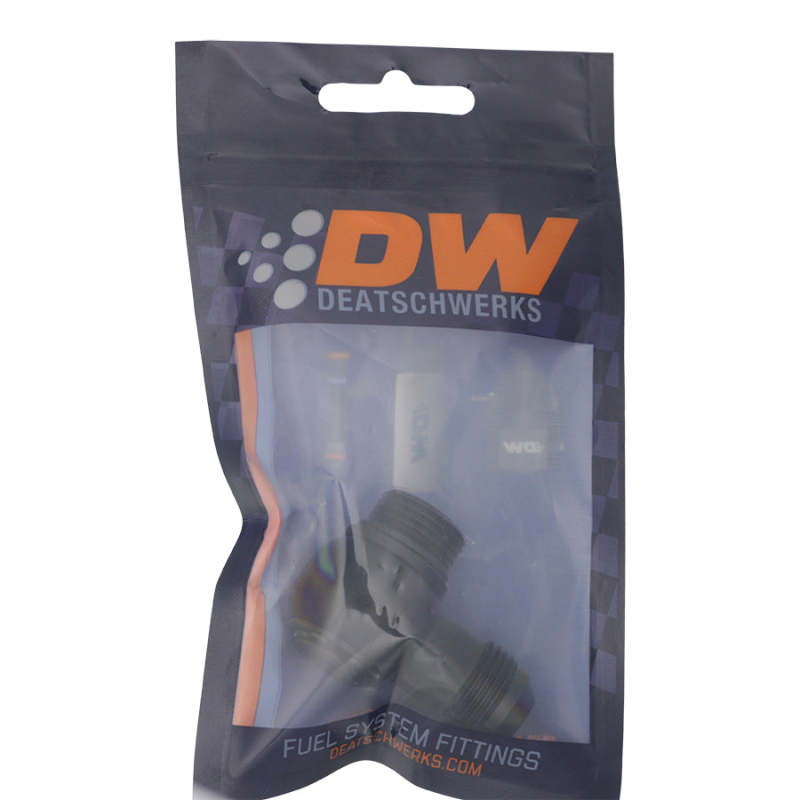 DeatschWerks 8AN ORB Male to 8AN Male Flare Low Profile 90-Degree Swivel - Anodized Matte Black-thumbmail-2
