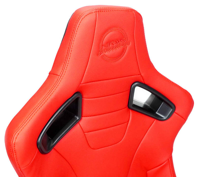 NRG Omega Reclinable Racing Seat (Pair) Red with Black Carbon Vinyl Back-thumbmail-6