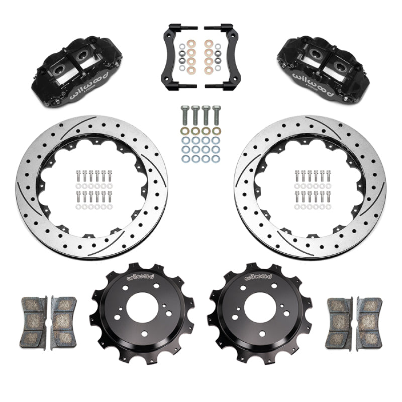 Wilwood 89-02 Nissan Skyline Superlite 4R Rear BBK w/ 13.50in Diameter D/S Rotor - Black-thumbmail-1