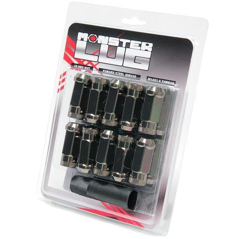 Wheel Mate Monster Locking Lug Nut Set of 4 - Black Chrome 14x1.50-thumbmail-2