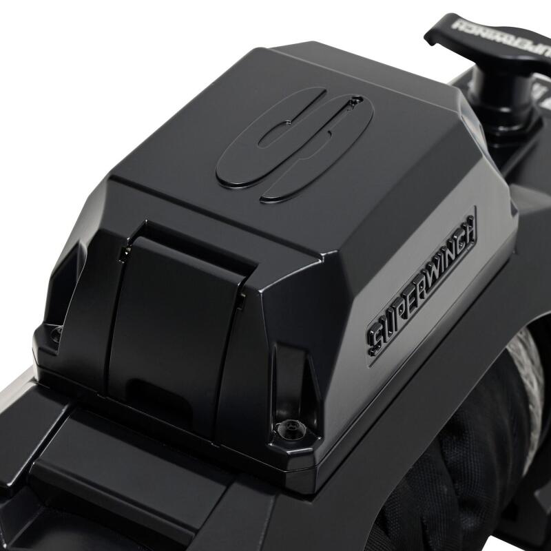 Superwinch 12000 LBS 12V DC 3/8in x 80ft Synthetic Rope SX12SR Winch - Semi Gloss Black-thumbmail-4