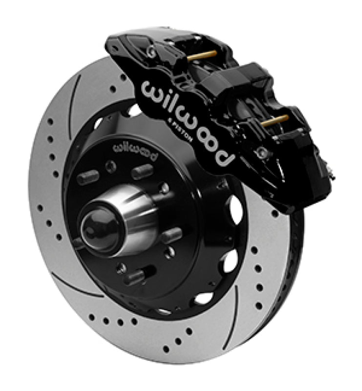 Wilwood 88-98 GMC Truck C1500/C2500 AERO6 Front Truck Kit 14.00in - Black-thumbmail-1
