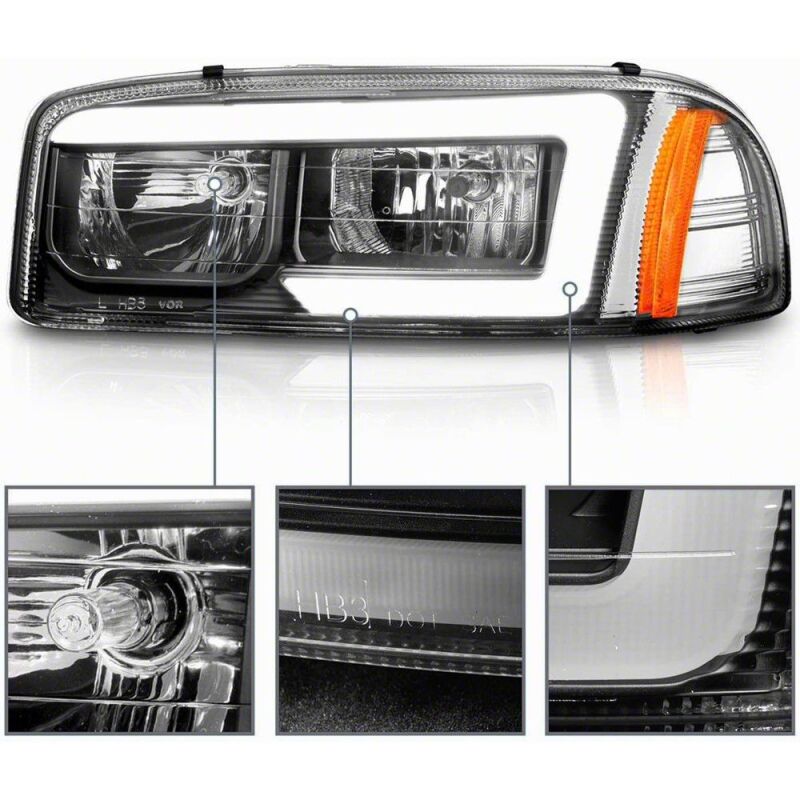 Raxiom 99-06 Chevrolet Sierra 1500 Axial Series LED DRL Headlights- Black Housing- Clear Lens-thumbmail-3