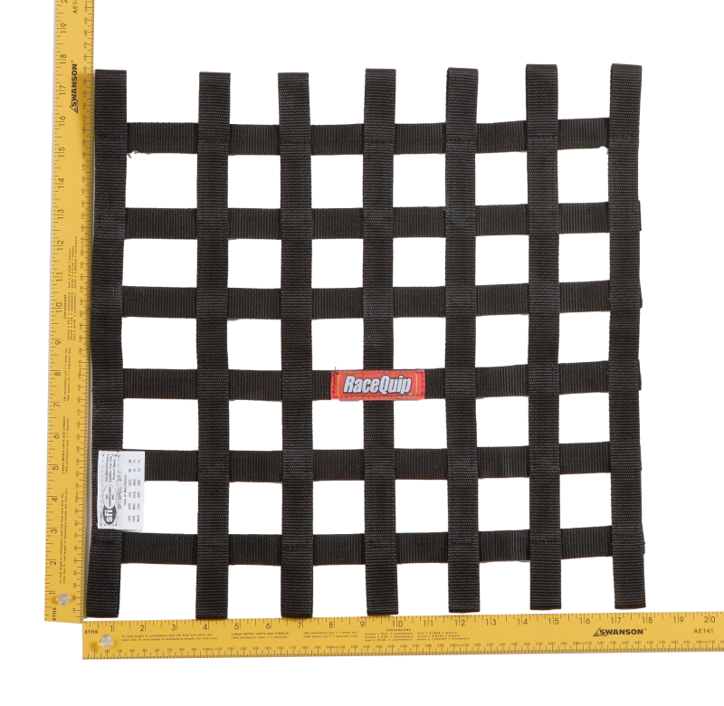 RaceQuip Black 18 X 18 SFI Ribbon Net