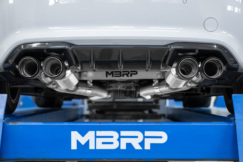 MBRP 18-22 BMW M2 Competition 3.0L T304 SS 3in Resonator-Back Exhaust Quad Rear w/ Carbon Fiber Tips-thumbmail-3