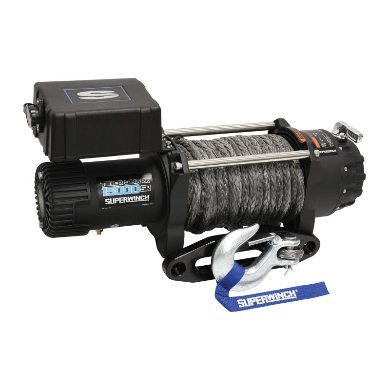 Superwinch 15000 LBS 12V DC 15/32in x 78ft Synthetic Rope Tiger Shark 15000SR Winch-thumbmail-9