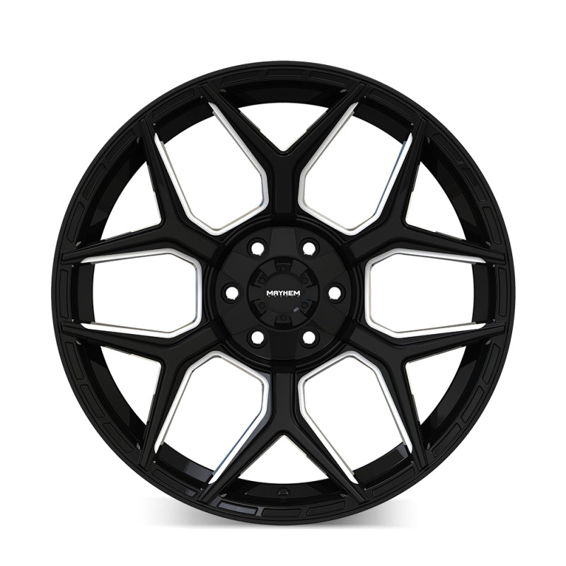 Mayhem Vanquish 8119 22x10 / 6x135/6x139.7 / -19mm Offset / 106.1mm  Hub - Gloss Black Milled-thumbmail-2