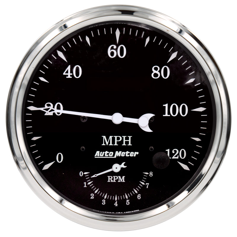 Auto Meter Old Tyme Black Tach/Speedo 5in. - 120mph & 8k RPM-thumbmail-1
